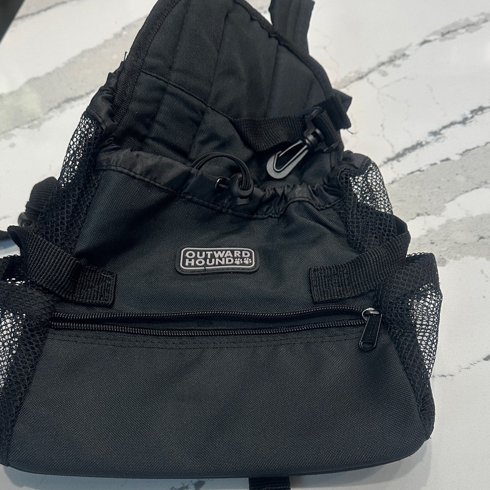 Outward Hound Black Backpack for small dog
